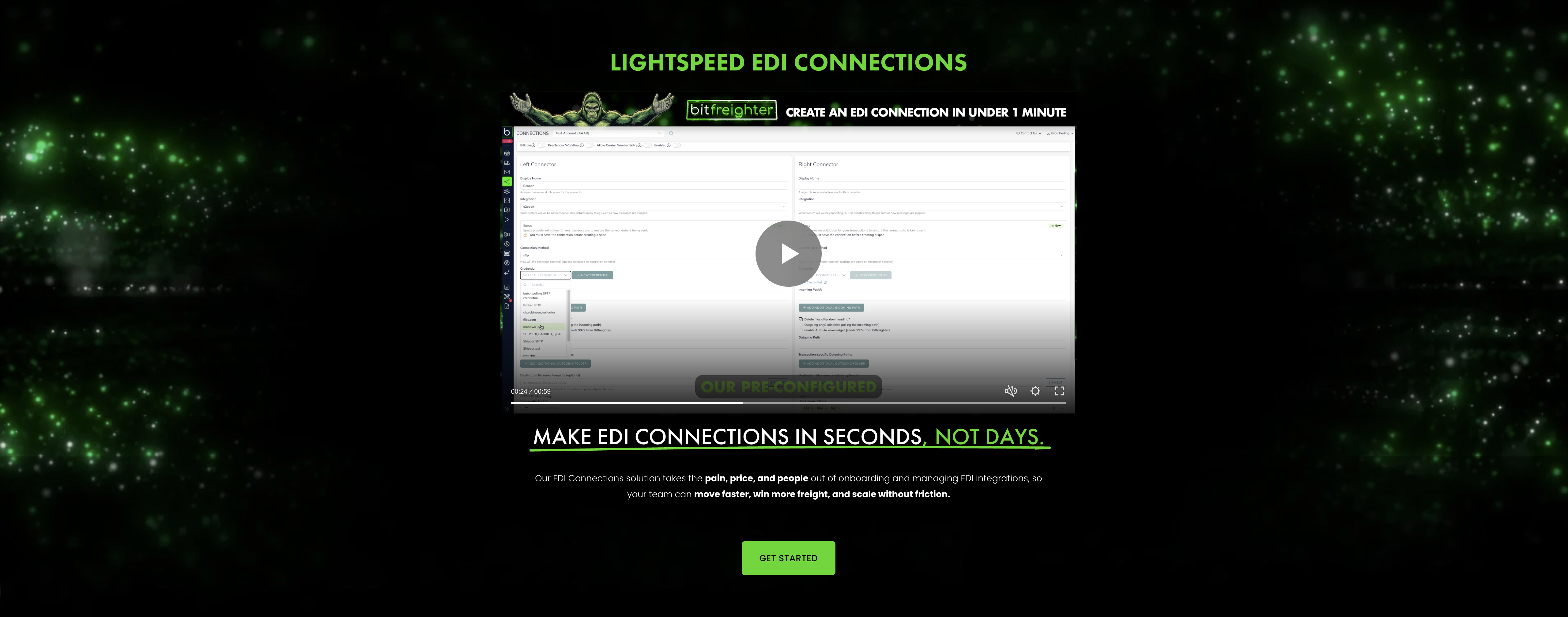 Revamped landing page: Lightspeed EDI Connections